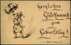 204040: Ansichtskarten, Sonderkarten, handgemalt