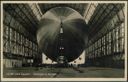 985080: Zeppelin, Zeppelin Postkarten, Luftschiffhäfen
