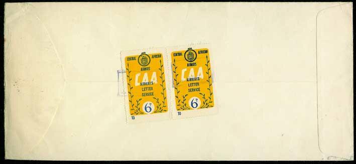 1955 long envelope bearing pair QEII 3d definitives, endorsed 'PER ...
