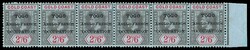 1916 KGV London overprints on Gold Coast, 2/6 black and red on blue. ...