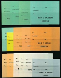 1974 – 77 M.P.O. (military Post Office) labels. An apparently ...