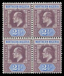 1905 KEVII 2½d dull purple and ultramarine. Block of four, very fine ...
