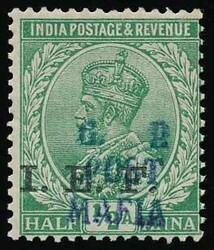 MAFIA ISLAND 1915 ½a Indian Expeditionary Force handstamped 'G.R. / ...