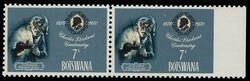 BOTSWANA 1970 Charles Dickens 7c. Horizontal pair right stamp showing ...