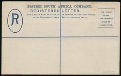 1893 (?) 4d Registered envelope small size die I (lion well above ...