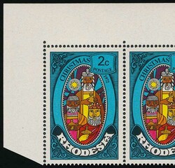 1972 2c Christmas, 'missing shading on hand' flaw in positional upper ...