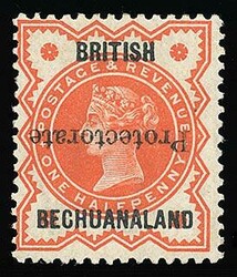 1890 ½d vermilion with ‘Protectorate’ 15mm long. Variety ...
