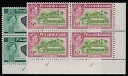 PITCAIRN ISLANDS 1951 KGVI 4d and 8d definitives. Each in a lower ...