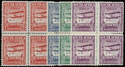 1925 Airmail, FORGERIES of the complete set of four, blocks of four, ...