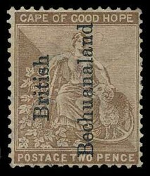 1891 Cape 2d bistre with overprint reading upwards. Showing the ...