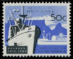 1968 50c re-drawn decimal definitive, 'RSA' tete-beche wmk. Showing ...