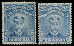 2½d, perf. 14, (deeper) blue and (brighter) blue shades. Very fine ...