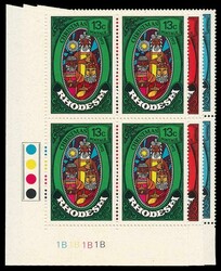 1972 Christmas, set of three cylinder '1B' blocks of four. Superb ...