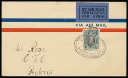 1934 21st March, Airmail envelope bearing KGV 1/- Field Marshal, perf ...