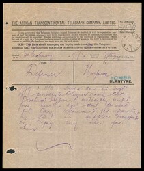 TELEGRAM 1918 (11th May), headed ‘THE AFRICAN TRANSCONTINENTAL ...