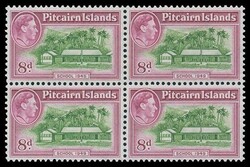 PITCAIRN ISLANDS 1951 KGVI definitive 8d olive-green and magenta. ...