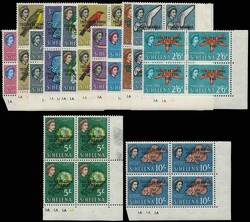 1963 QEII Tristan Resettlement overprints. Complete set of 13 values ...