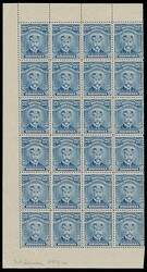 2½d, perf. 15, (brighter) blue. Block of 24 being the left four ...