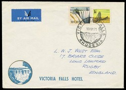 1971 10th November, printed VICTORIA FALLS HOTEL cover bearing 5c and ...