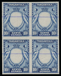 KUT 1938 KGVI 10/- definitive. Plate proof impressions of the frame ...