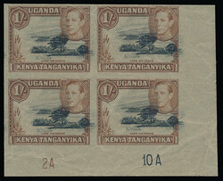 KUT 1938 KGVI 1/- definitive. Plate proof impressions of the complete ...