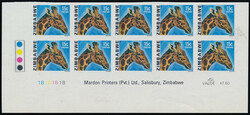 1980 15c definitive, major variety IMPERFORATE, block of ten being ...