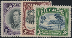 NIUE 1938 KGVI high values, set of three. Superb unmounted. SG ...
