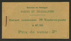 SENEGAL 1922 2F booklet, green on buff. Complete and very fine. ...