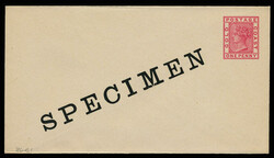 QV 1d keytype envelope, overprinted 'SPECIMEN'. Very fine.(Item Code ...