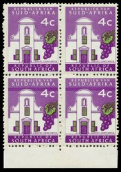 1971 4c decimal definitive, 'RSA' tete-beche wmk., phosphor bands. ...