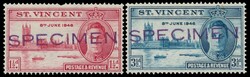 ST. VINCENT 1946 KGVI Victory. Set struck with large violet ...