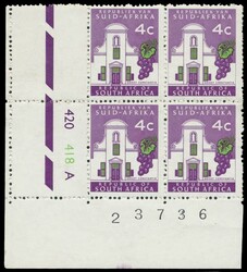 1972 4c decimal definitives, wmk. 'RSA' tete-beche, phosphorescent ...
