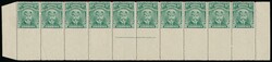 ½d, perf. 14, dull bluish-green shade. Horizontal strip of ten, ...