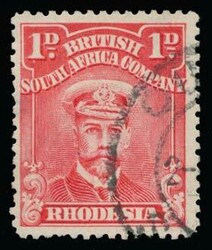 1d perf. 14, red group. Showing distinct re-entry at left side. Very ...