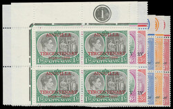 ST. KITTS-NEVIS 1950 KGVI definitives, overprinted 'ANGUILLA ...