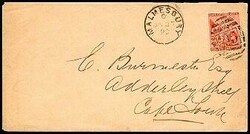 Postal History 1890 (January), 1d rate envelope to Cape Town bearing ...