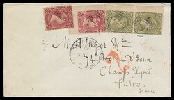 1882 (23rd October), envelope addressed to France. Bearing 1s.2d ...