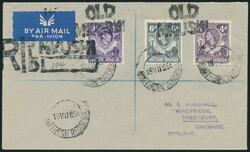 1954 15th July, envelope bearing QEII 4d and 6d plus KGVI 9d (SG 66, ...