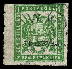 1877 overprints in black on coarse soft white paper, fine roulette. ...