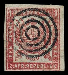 1870 Viljoen printing on thin gummed German paper, imperforate. 1d ...