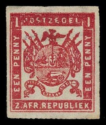 1872 Borrius printing 1d carmine-red on thinnish opaque paper, fine ...
