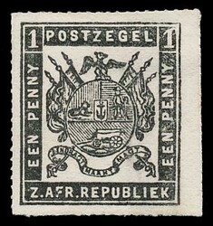 1870 Borrius printing on stout paper, fine roulette. 1d grey-black ...