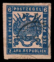 1877 6d blue on rose, fine roulette with very good to very large, ...