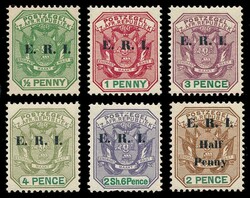 REPRINT / FORGERY 1901-02 Forged ‘E.R.I.’ overprints on reprints. ...