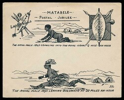 c1893 printed illustrated envelope headed ‘MATABELE POSTAL ...