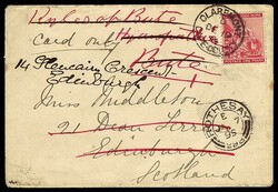 Postal History 1894 (December), envelope to addressed to Scotland ...