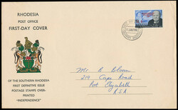 1966 5/- on 1/3 Churchill Independence overprint, on printed official ...