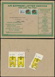 c1965, undated printed 'AIR EXPRESS LETTER SERVICE' envelope, bearing ...