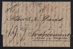 Stampless folded letter, with contents from the Consul of the ...