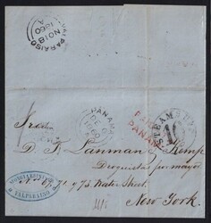 Stampless folded letter, with contents, postmarked on back with ...